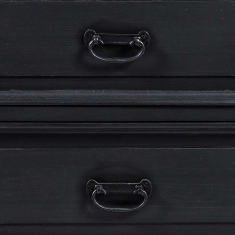 220x96x53 Vintage Design Anrichte in Schwarz - Niovan^Wohnen Clearance