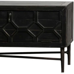 Wohnen 160x50x45 Vintage Design Lowboard in Schwarz - Illestra