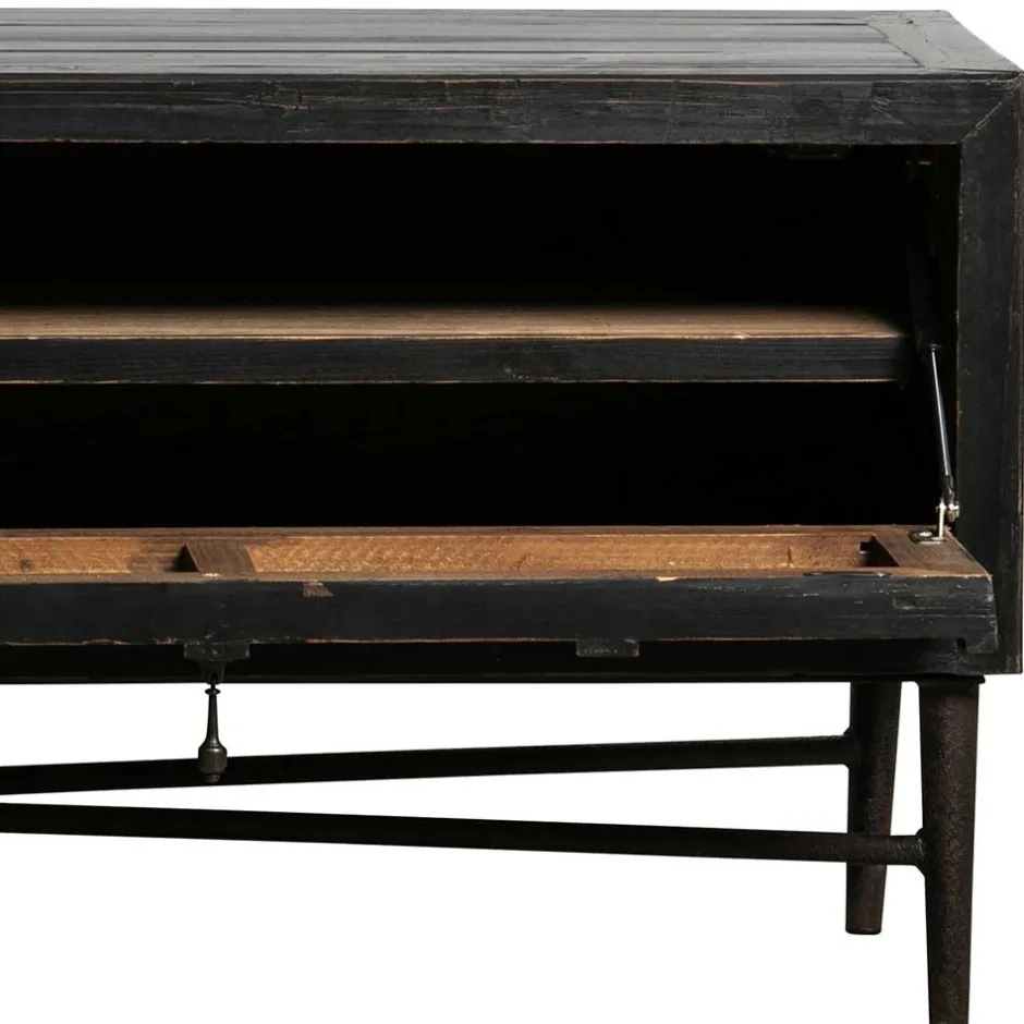 Wohnen 160x50x45 Vintage Design Lowboard in Schwarz - Illestra