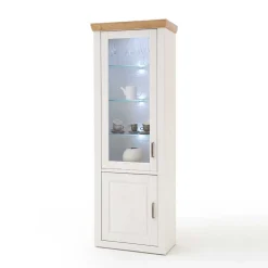 Wohnen 73x210x40 Vitrine - modernes Landhaus - Samula
