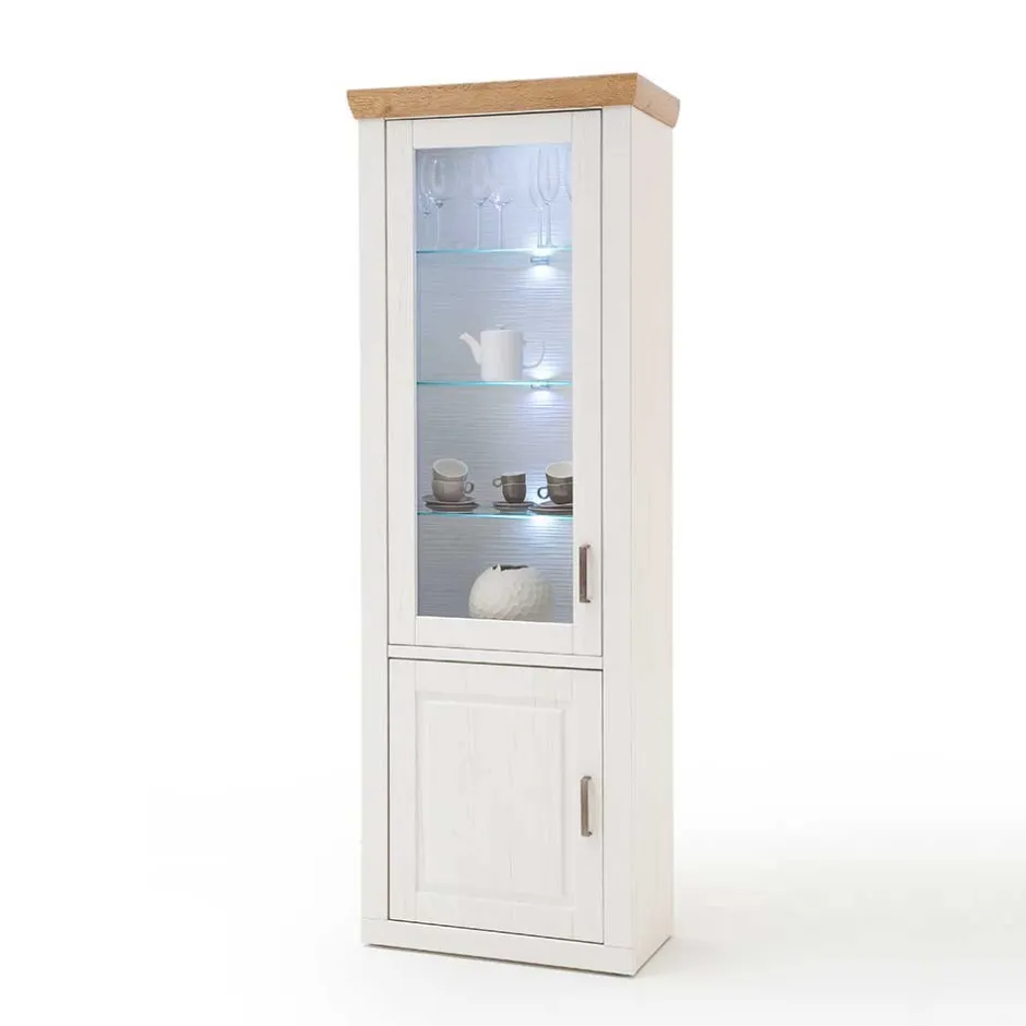 Wohnen 73x210x40 Vitrine - modernes Landhaus - Samula