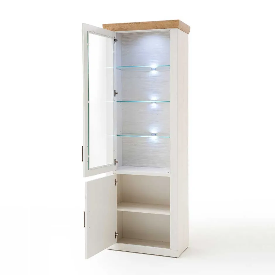 Wohnen 73x210x40 Vitrine - modernes Landhaus - Samula