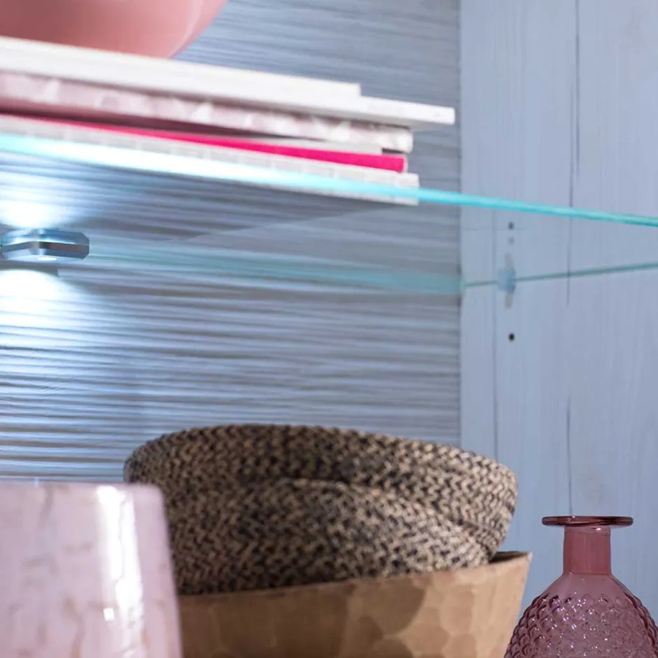 Wohnen 73x210x40 Vitrine - modernes Landhaus - Samula