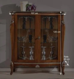 Wohnen 107x120x40 Vitrine im Italienischen Stil - Carlenna