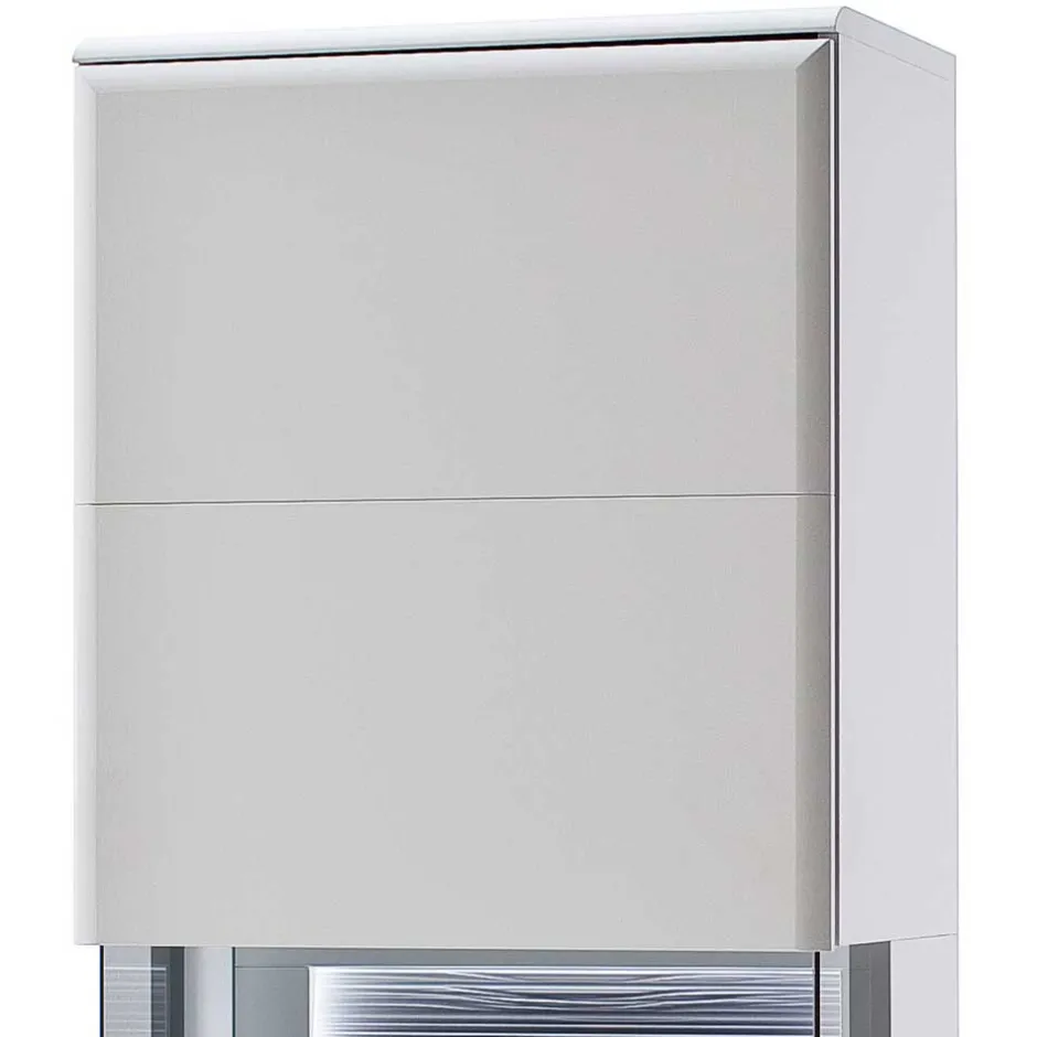 Wohnen 60x208x38 Vitrine in Weiß & Anthrazit - Hazime