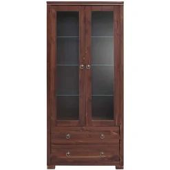 Wohnen 80x178x40 Vitrine mit 2 Schubladen - Luvin