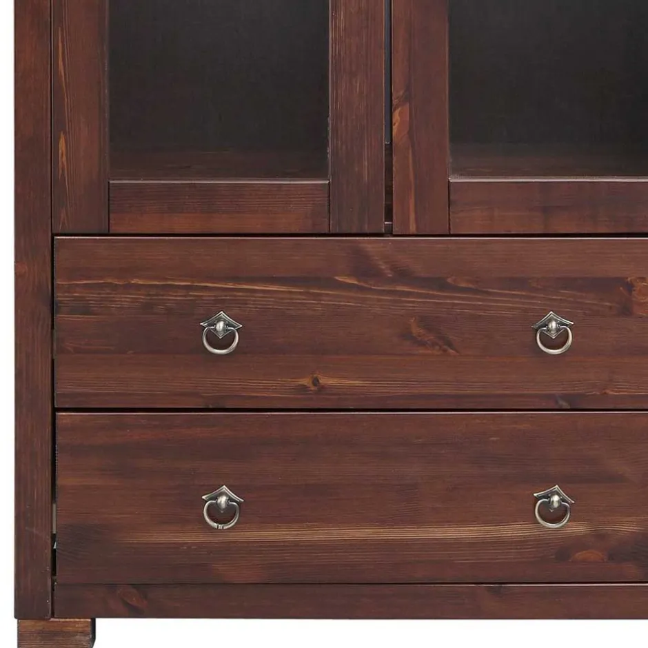 Wohnen 80x178x40 Vitrine mit 2 Schubladen - Luvin