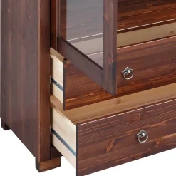 Wohnen 80x178x40 Vitrine mit 2 Schubladen - Luvin