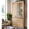 Wohnen 103x205x40 Vitrinenschrank aus Wildeiche Massivholz - Embleys
