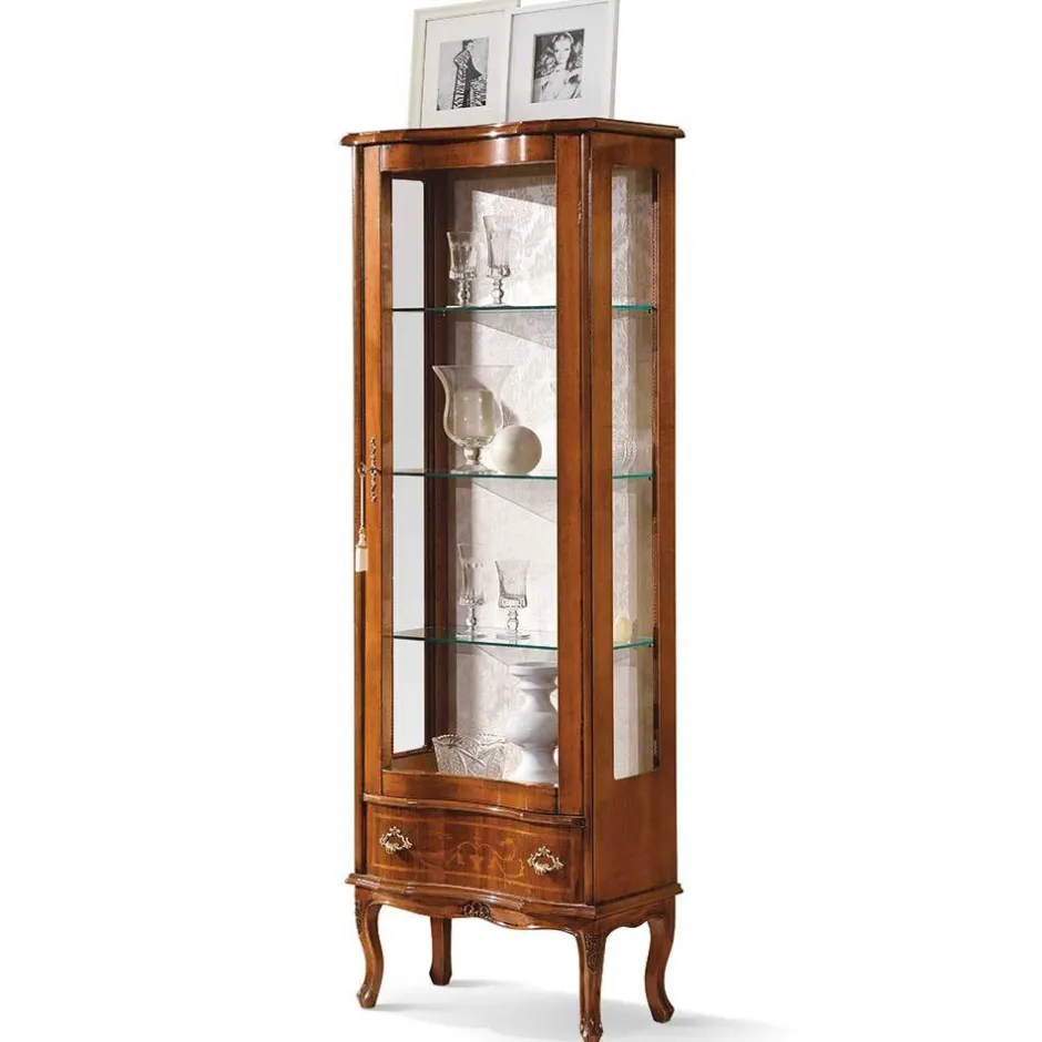 Wohnen 31x175x60 Vitrinenschrank im Italienischem Stil - Venerdina