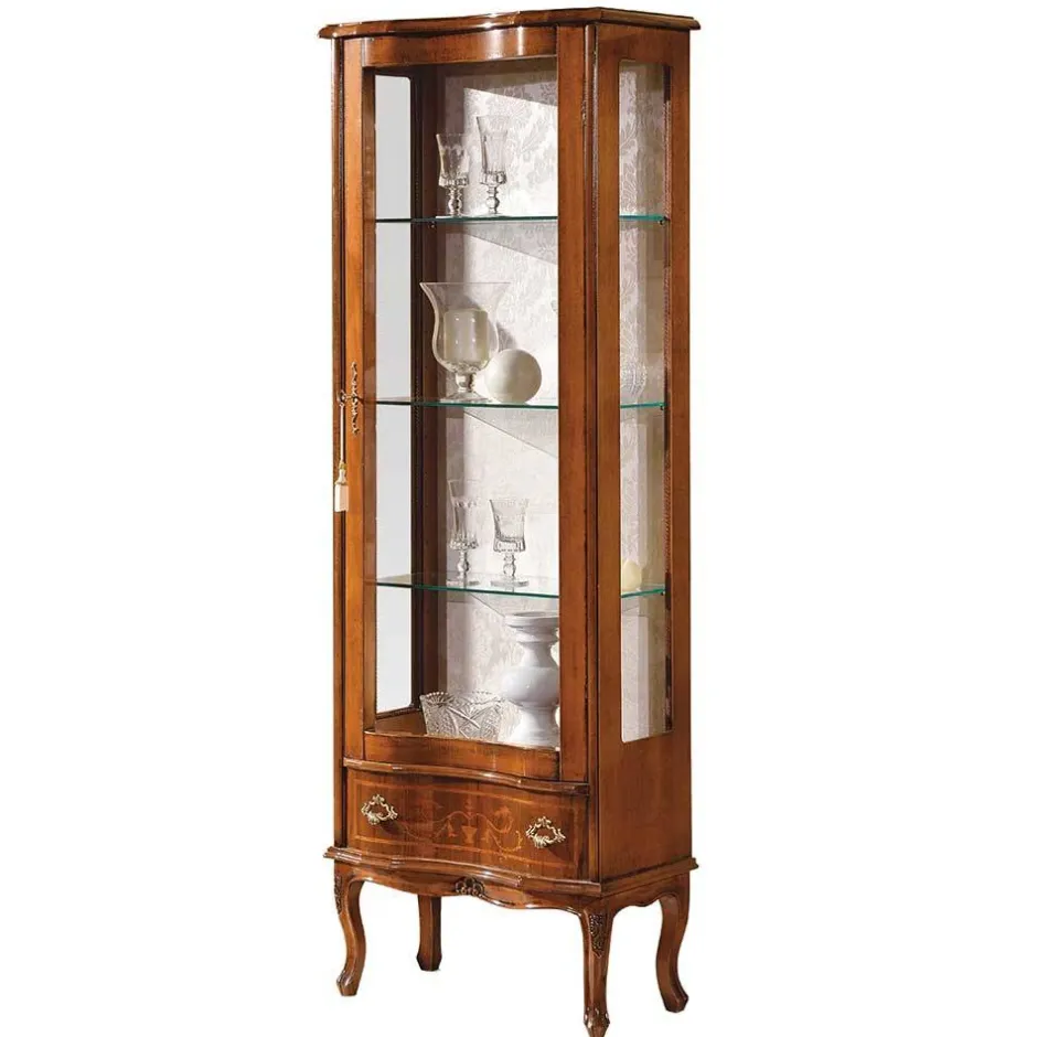 Wohnen 31x175x60 Vitrinenschrank im Italienischem Stil - Venerdina