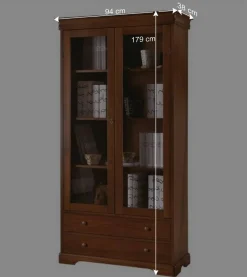 94x179x38 Vitrinenschrank im klassischen Stil - Lemerzi^Wohnen New
