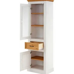 55x180x38 Vitrinenschrank im Landhaus Look - Alexandra^Wohnen Sale