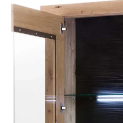 74x211x45 Vitrinenschrank in Eiche Dekor - Wykina^Wohnen New