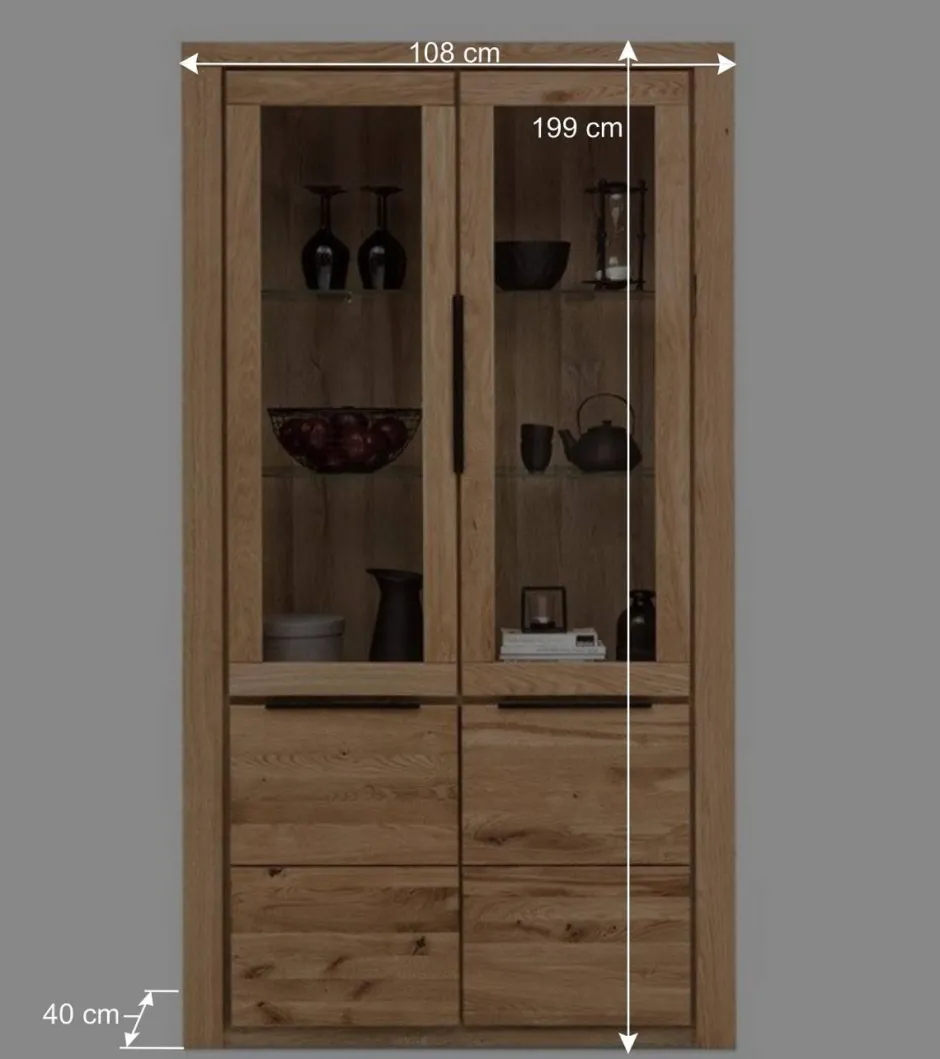 108x199,5x40 Vitrinenschrank 4-türig - Nelenia^Wohnen Outlet