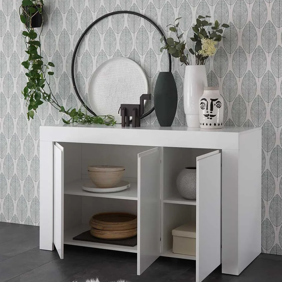 138x81x42 Wangengestell Kommode in Weiß - Mikes^Wohnen Best