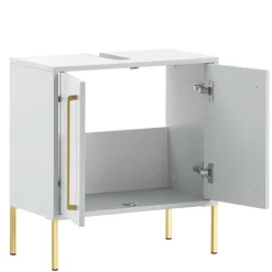 57x61x30 Waschbeckenschrank in Weiß & Gold - Nuszaleva^Wohnen Discount