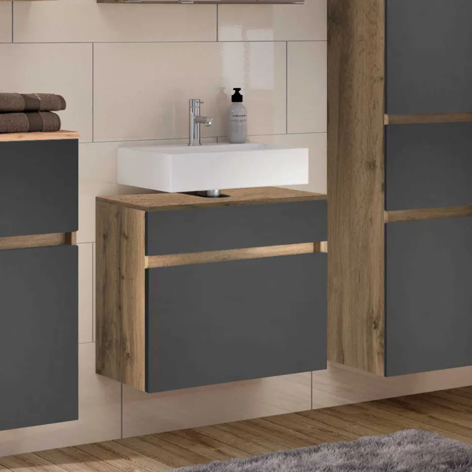 Wohnen 60x60x35 Waschbeckenschrank zweifarbig - Athrin