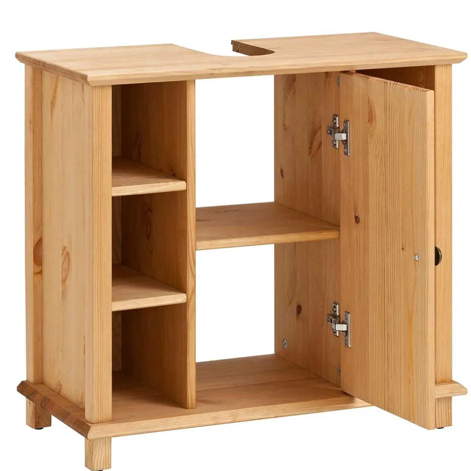 Wohnen 60x65x30 Waschbeckenunterschrank aus Massivholz - Akzinad