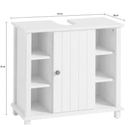 Wohnen 60x65x30 Waschbeckenunterschrank aus Massivholz - Akzinad