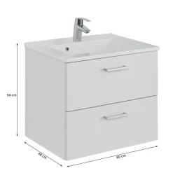 Wohnen 60x54x48 Waschkommode in hellem Grau - Girios