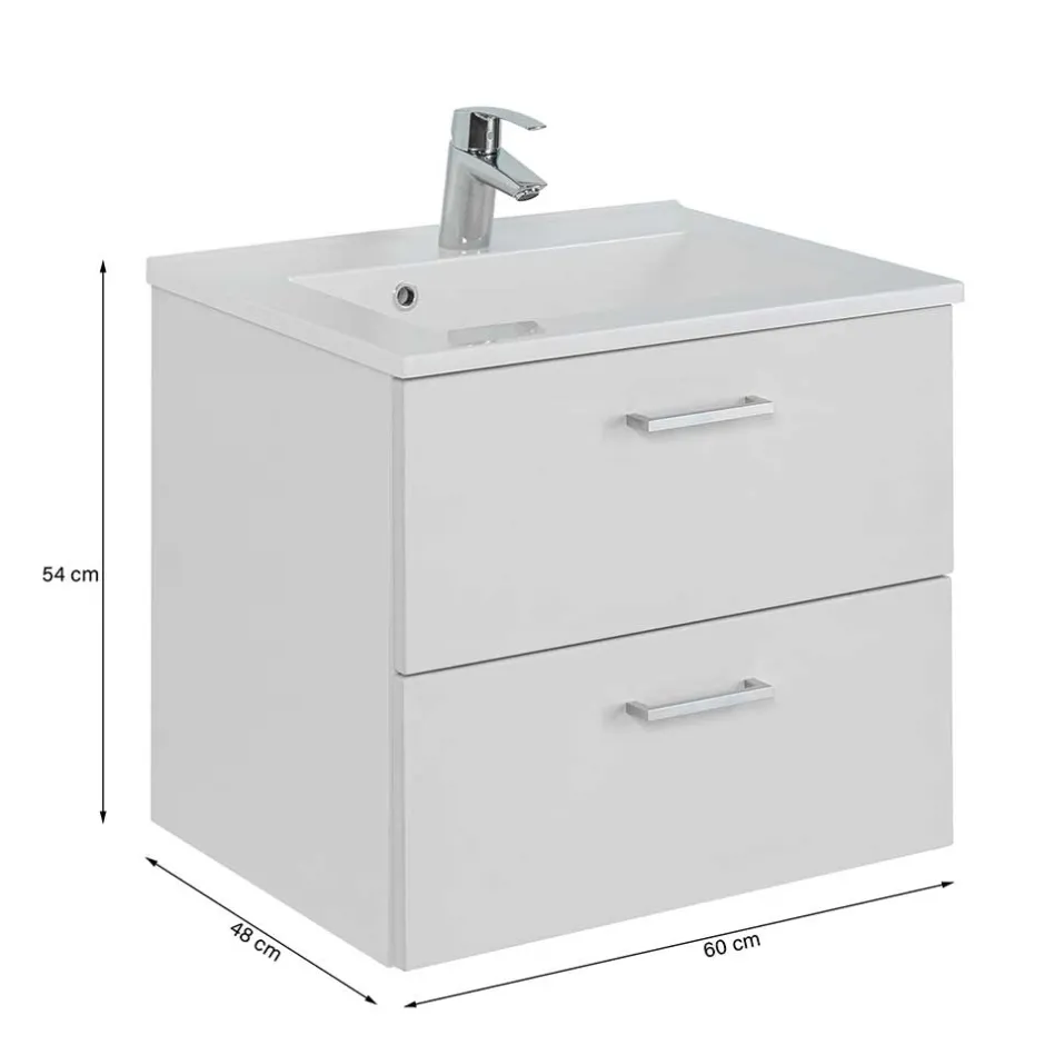 Wohnen 60x54x48 Waschkommode in hellem Grau - Girios