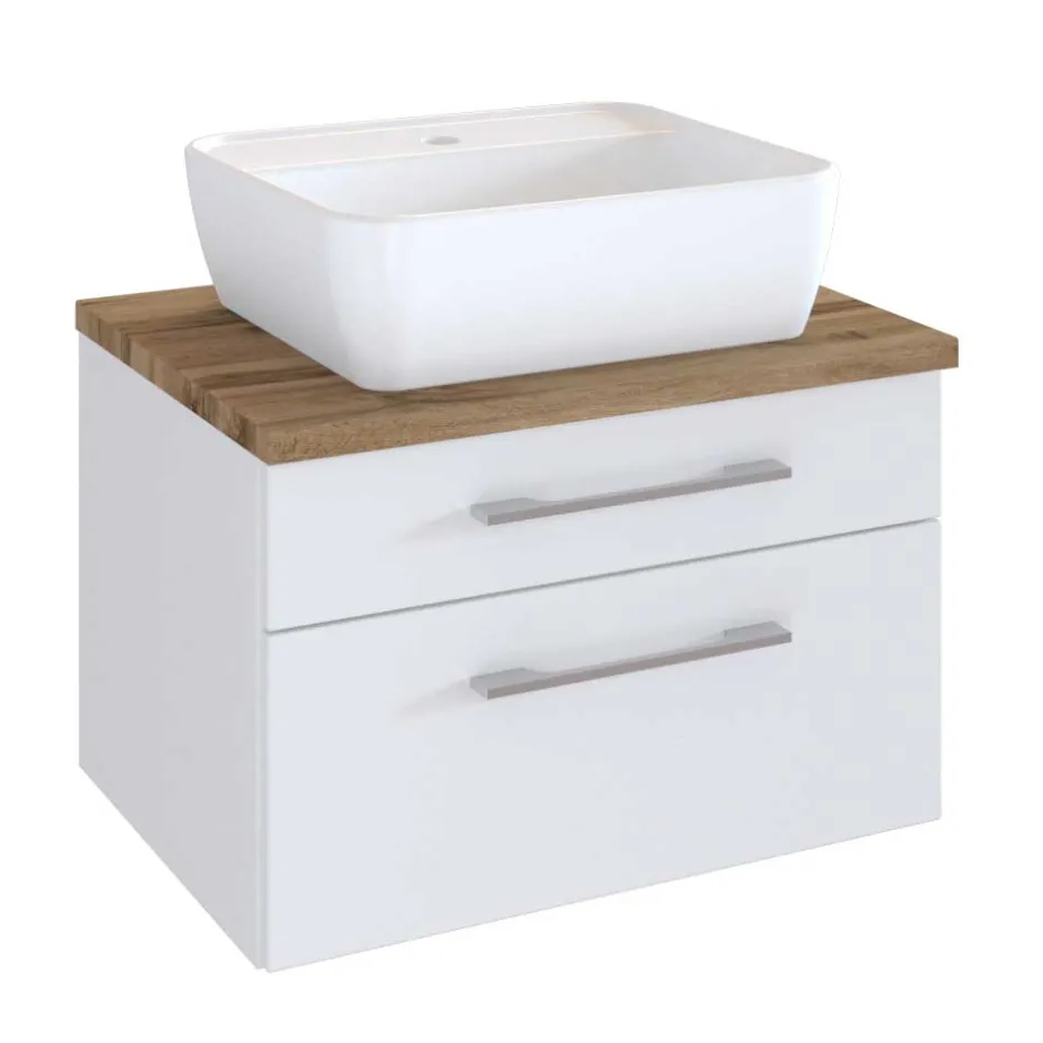 60x55x47 Waschtisch in Weiß Wildeiche - Enwicos^Wohnen Clearance