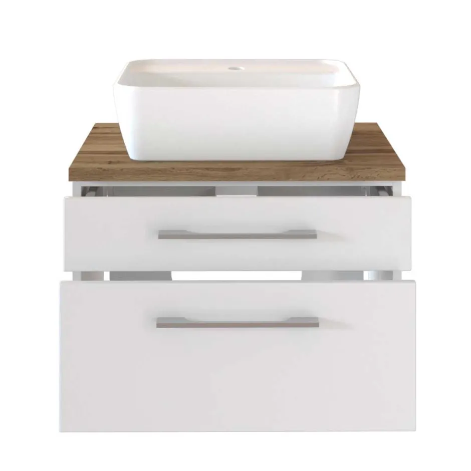 60x55x47 Waschtisch in Weiß Wildeiche - Enwicos^Wohnen Clearance