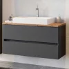 100x54x48 Waschtisch Konsole in Grau & Wildeiche - Noricas^Wohnen Outlet