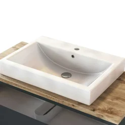 100x54x48 Waschtisch Konsole in Grau & Wildeiche - Noricas^Wohnen Outlet