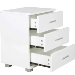 45x54x34 Weiße Nachtkommode mit Metallgriffen - Renero^Wohnen Sale