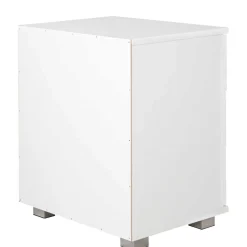 45x54x34 Weiße Nachtkommode mit Metallgriffen - Renero^Wohnen Sale
