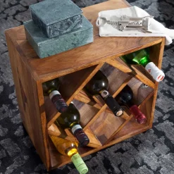 40x40x25 Weinregal aus Massivholz - Sharmota^Wohnen Online