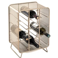 Wohnen 30x46x24 Weinregal aus Stahl in Gold - Loukan