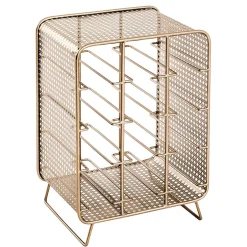 Wohnen 30x46x24 Weinregal aus Stahl in Gold - Loukan