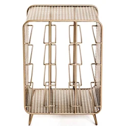Wohnen 30x46x24 Weinregal aus Stahl in Gold - Loukan