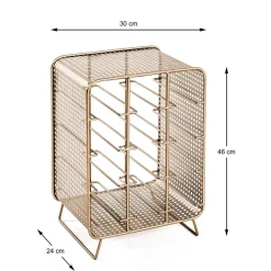 Wohnen 30x46x24 Weinregal aus Stahl in Gold - Loukan