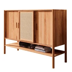 142x101x46 Wildbuche Sideboard mit drei Schiebetüren - Indrya^Wohnen Outlet