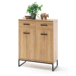 Wohnen 81x104x38 Wildeiche Dekor Kommode 2-türig - Truvisas