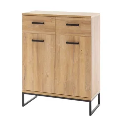 Wohnen 81x104x38 Wildeiche Dekor Kommode 2-türig - Truvisas