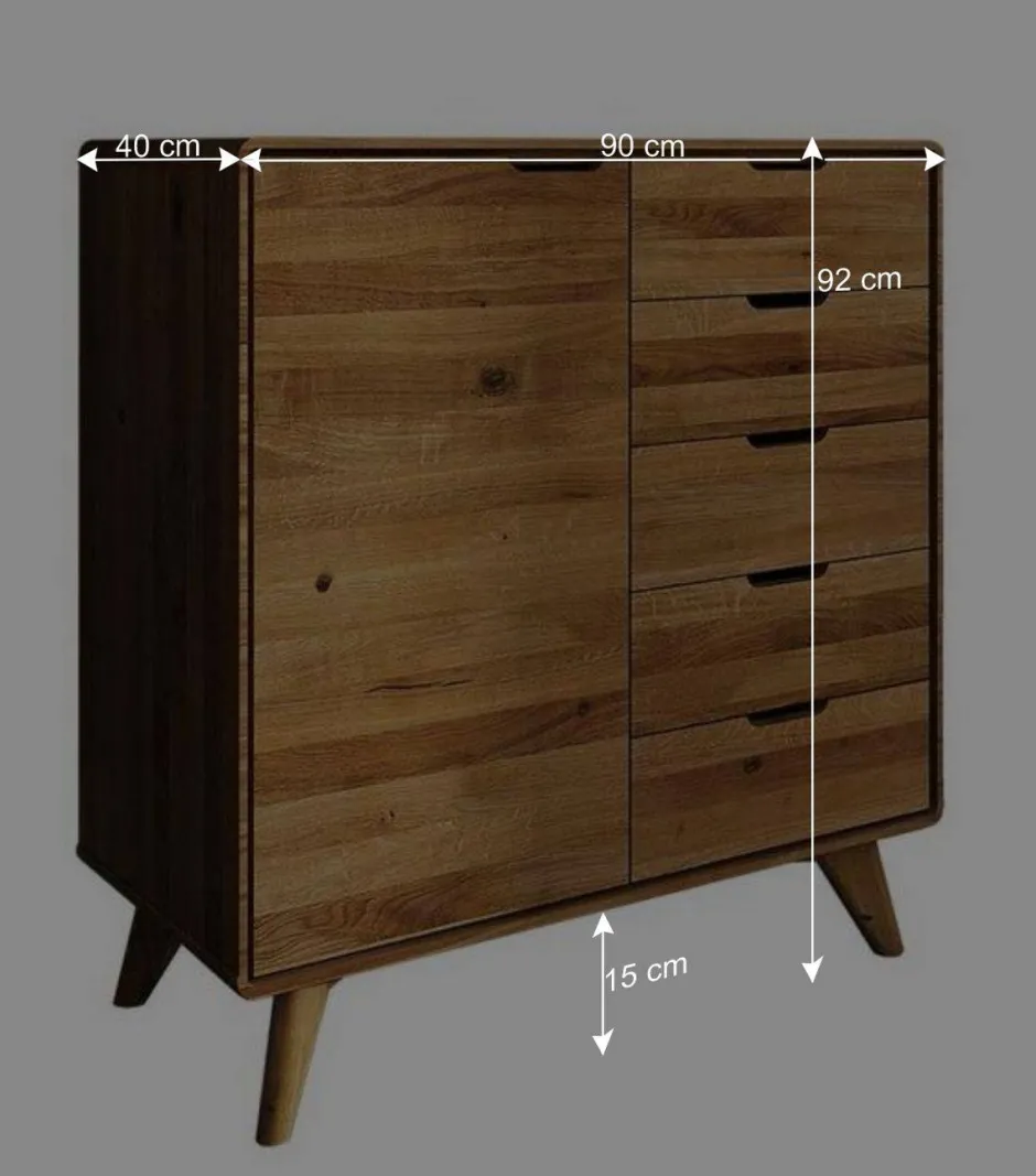 Wohnen 90x92x40 Wildeiche Kommode mit Tür - Eavy