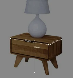 Wohnen 47x33x30 Wildeiche Nachtkommode geölt - Eavy