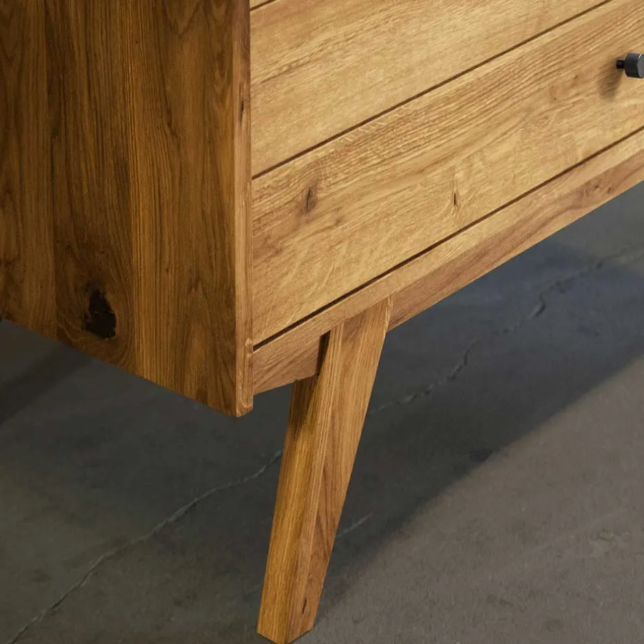 Wohnen 100x154x50 Wildeiche Schrank mit zwei Glastüren - Hardus