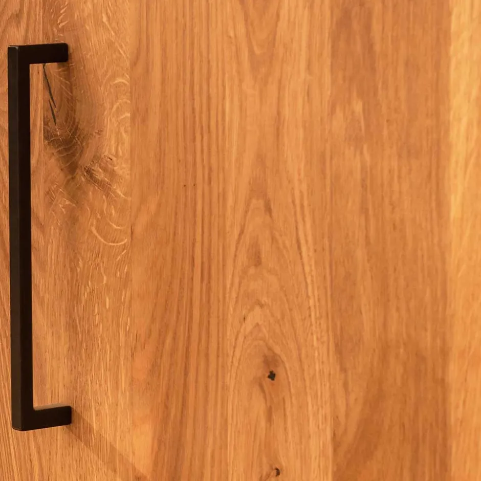 144x80x45 Wildeiche Schrank 3-türig & 3 Fächer - Kerfa^Wohnen New