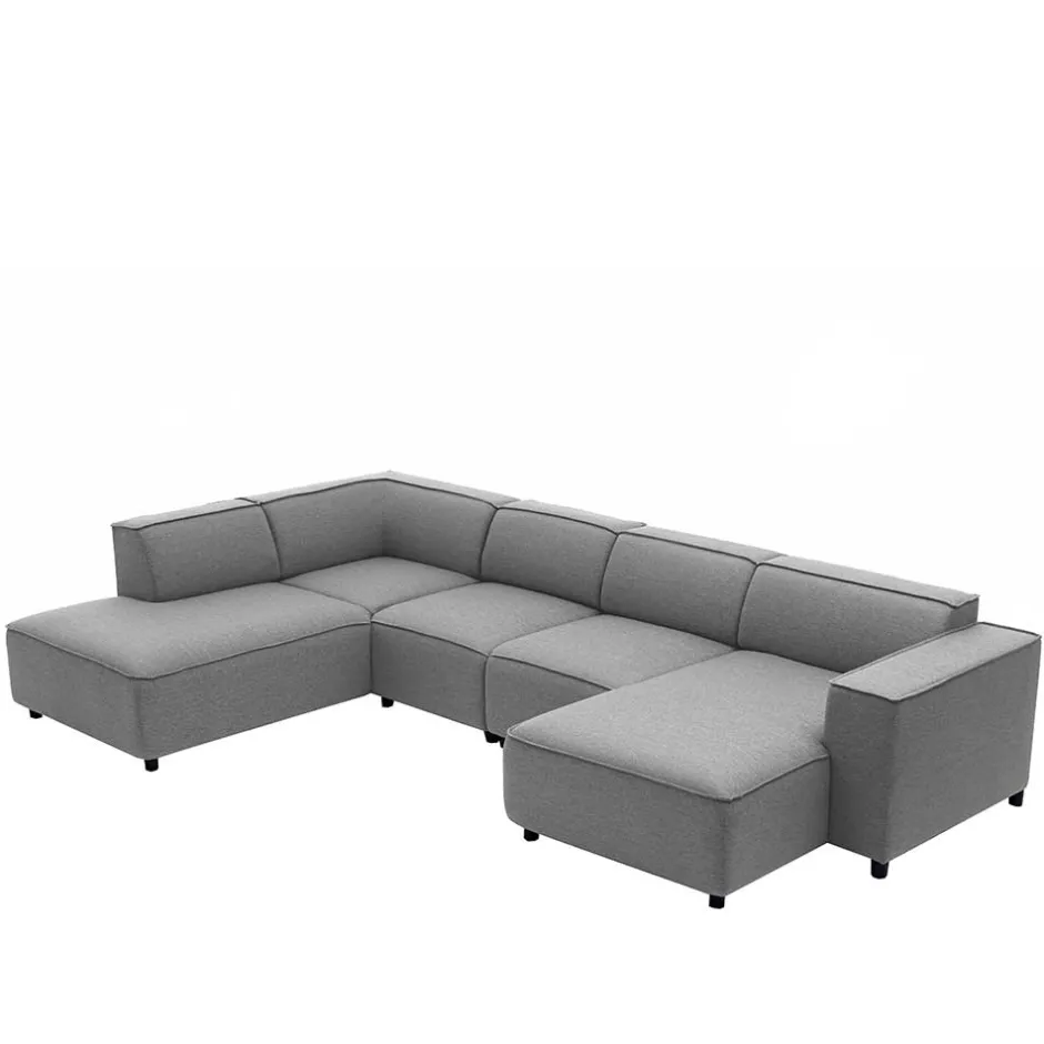 324x70x195 Wohnlandschaft in Hellgrau - Brianco^Wohnen Discount