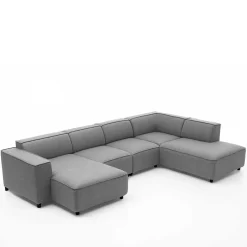 324x70x195 Wohnlandschaft in Hellgrau - Brianco^Wohnen Discount