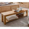 Wohnen 140x43x36 Wohnraum Holzbank in Eichefarben - Voeca