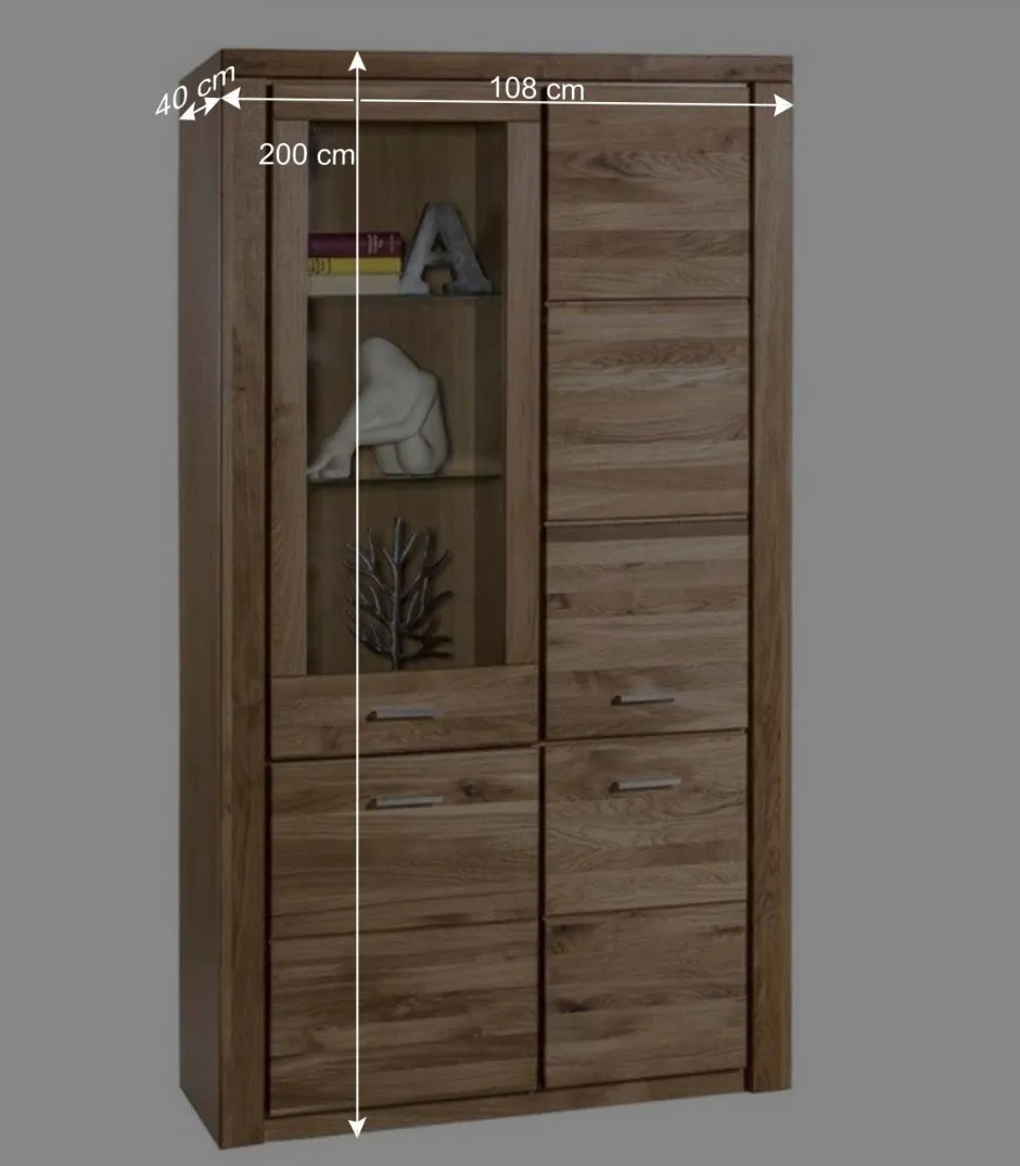 Wohnen 108x200x40 Wohnraum Schrank aus Wildeiche - Maila