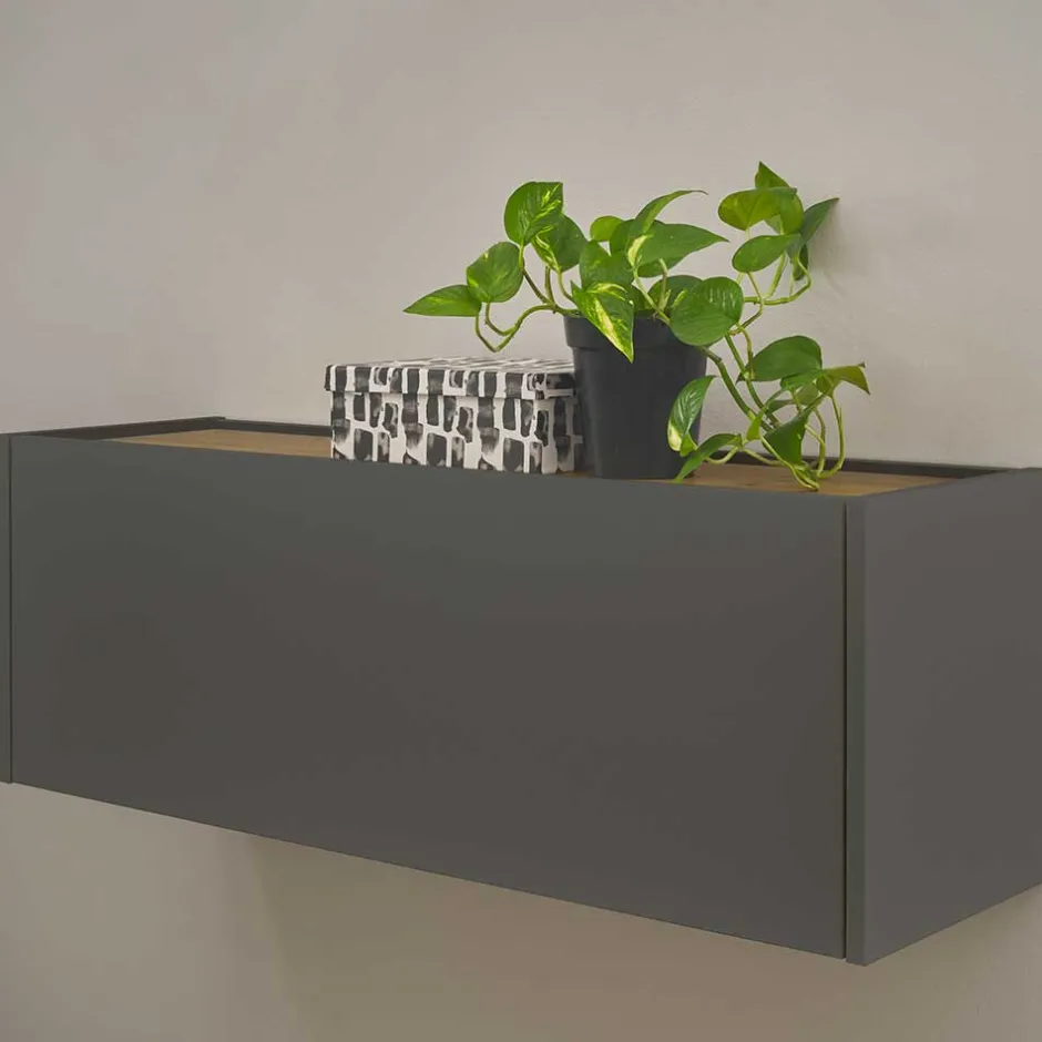 Wohnen 100x35x30 Wohnzimmer Hängeschrank mit Klappe - Ahilav