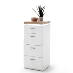 42x98x44 Wohnzimmer Hochkommode mit LED - Nusenia^Wohnen Outlet